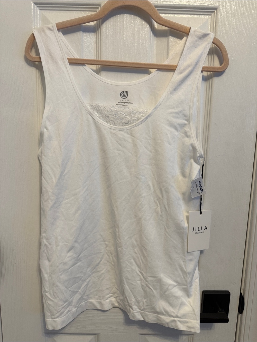 Jilla White Lace Detailed Tank Top Sz 3X NWT